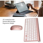 Bewinner Combo de Teclado Y Mouse Inalámbrico, Juego de Teclado Y Mouse Ultra Delgados para Computadora, Teclado Compacto para Computadora Portátil, Conexión de 10 M, Teclado Portátil para(Oro Rosa) - Imagen 2