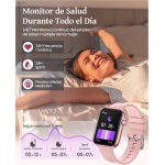 SWGOTA Reloj Inteligente Mujer, 1.83'' Smartwatch con Llamadas, 3 Correas, Función Femenina, Pulsometro, SpO2, Monitor de Sueño, 110+ Modos Deportivos, Podómetro, Calorías IP68 para iOS Android, Rosa - Imagen 4