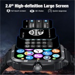 Reloj Inteligente Hombre Smartwatch con Llamadas: 2.0"Smart Watch 3ATM Impermeable Podómetro Pulsometro Sueño Presion Arterial 123 Modos Pulsera Actividad Reloj Deportivo Hombre para Android iOS - Imagen 3