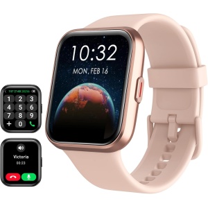Reloj Inteligente Mujer con Llamadas y Voz de Alexa, WhatsApp Notificaciones, 1.8" HD Smartwatch Mujer con SpO2/Pulsómetro/Monitor de Sueño, 100 Modos Deportes, IP68 Regalo Mujer para iPhone Android