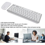 Vikye Combo de Teclado y Ratón Inalámbricos, Teclado de 78 Teclas, Ratón Ergonómico Ajustable de 3 dpi, Receptor USB de 2,4 GHz para Escritorio, PC, Tableta (Blanco Plateado) - Imagen 5