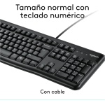 Logitech MK120 Combo Teclado y Ratón Óptico con Cable para Windows, Teclado de Tamaño Completo, USB Plug-and-Play, Compatible con PC y Portátil, Disposición QWERTY Español - Negro - Imagen 4
