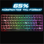 SPIRIT OF GAMER Teclado inalámbrico Bluetooth para gaming, teclado TKL RGB QWERTZ 65 %, teclas semimecánicas con retroiluminación, 25 de las cuales son antighosting, compatible con PC Smartphone y - Imagen 3