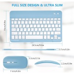 Teclado inalámbrico portátil, AIMMIE Rechargeable10 Teclado Universal ultradelgado para Tableta con Mouse inalámbrico, pequeño Teclado inalámbrico para tabletas iOS/Android/Windows, computadoras - Imagen 5