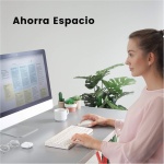 Perixx PERIDUO-712W Combo Teclado Pequeño y Ratón Inalámbrico para Windows, 2.4 GHz con Receptor USB, QWERTY Español, Blanco - Imagen 4
