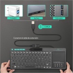 Rii RT518S Teclado Multimedia Inalámbrico y Bluetooth con retroiluminación de 2 Leds y Multi-Touch de Gran tamaño, Teclado Recargable para, PC, Portátil, Tablets, Smart TV, Windows, MacOS, Linux - Imagen 6