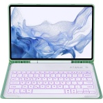 HLTOOP Funda con Teclado para Samsung Galaxy Tab S9+ Plus/S9 FE+ Plus De 12,4 Pulgadas, Contiene Ñ, Teclado Retroiluminado De 7 Colores con Portalápices, Ratón Silencioso Recargable LED,Verde - Imagen 4
