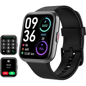 Reloj Inteligente Hombre con Llamadas y Voz de Alexa, WhatsApp Notificaciones, 1.8" Smartwatch Hombre con SpO2/Pulsómetro/Monitor de Sueño, 100 Modos Deportes, IP68 Pulsera Hombre para iPhone Android