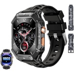 OUKITEL BT80 Reloj Inteligente Hombre, 2.13" AMOLED Smartwatch Militar con Llamadas Bluetooth, 5ATM Impermeable, 100+ Modos Deporte Pulsómetro Presión Arterial Monito de Sueño, Android iOS - Imagen 1