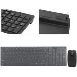 NIZUUONE Combo de Teclado y Ratón Inalámbricos, Diapasón y Ratón Inteligente para Dormir, Conexión Remota de 10m para iOS, y (Black) - Imagen 2
