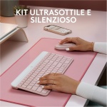 Logitech MK470 Combo con Teclado y Ratón Inalámbrico Estilizado - Compacto, Silencioso, Receptor USB 2.4 GHz, Conectividad Plug n' Play - Disposición QWERTY Italiano - Rosa - Imagen 3