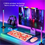 Bewinner Bonito Combo de Teclado y Ratón Inalámbricos, Teclado Inalámbrico Retro de 86 Teclas con Teclas Redondas, Juego de Teclado Colorido para Máquina de Escribir con Receptor USB para - Imagen 3