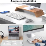 PINKCAT Teclado Inalámbrico, Teclado Bluetooth & 2.4G, Diseño QWERTY español Compacto con Teclas Multimedia para PC, portátil, Ordenador portátil, Windows (Plata) - Imagen 5