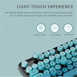 VBESTLIFE Combo de Ratón de Teclado Inalámbrico, 104 Teclas 2,4G Teclado Punk Retro Inalámbrico con 6 Bottons 2400DPI Juego de Ratón para PC Portátil de Escritorio (Color Mezclado Azul) - Imagen 3