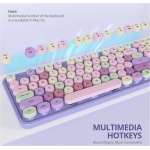 Owpkeenthy Teclado y mouse morados inalámbricos, bonito teclado inalámbrico retro de tamaño completo con almohadilla numérica, receptor USB inalámbrico de 2.4 GHz para computadora/portátil/Windows/Mac - Imagen 3