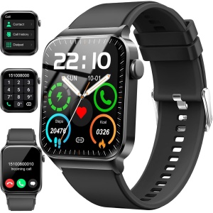 Reloj Inteligente Hombre Mujer Llamada Bluetooth 1.85" Smartwatch Pulsómetro, Monitor de Sueño, Pulsera Actividad 110+ Modos Deportivos Podómetro Cronómetros Impermeable IP68 Reloj Digital Android iOS