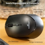 Bluestork - Pack Easy Slim Teclado y Ratón Inalámbrico - Wireless - Silencioso - Diseño Ultra Silm - AZERTY FR (Negro) - Imagen 3