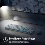 SOLIDEE combo de ratón y teclado inalámbricos,104 teclas teclado estilo máquina de escribir,2.4GHz Teclado de Máquina de Escribir de Teclas Redondas con Teclado Numérico(Americano QWERTY)(Bear Blue) - Imagen 6