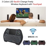 Mini teclado inalámbrico, 2,4 GHz, USB, retroiluminación, mini teclado con panel táctil, combinación de ratón con batería recargable de iones de litio para Android TV Box PC HTPC PS3 Mac Linux Windows - Imagen 2