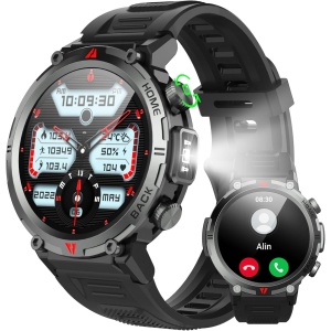 Reloj Inteligente Hombre Mujer - 1,45" Smartwatch Hombre con Llamada Bluetooth,110+ Deportes,Reloj Deportivo Hombre con Podómetro,300 mAh,Pulsómetro,Monitor de Sueño,280+ Diales,para Android iOS