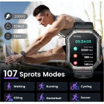 Reloj Inteligente Hombre Smartwatch Llamadas: 2.2" Smart Watch con Presion Arterial Pulsometro Podometro Brujula Altimetro 107 Modos Deportivos Impermeable Reloj Digital Hombre para iPhone Android - Imagen 1