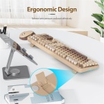SOLIDEE Combo de ratón y Teclado inalámbricos,104 Teclas Teclado Estilo máquina de Escribir,2.4GHz Teclado de Máquina de Escribir de Teclas Redondas Teclado Numérico(Americano QWERTY)(Mixed Coffee) - Imagen 7