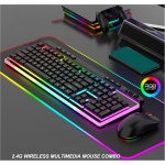 Teclado Mecánico Retroiluminado RGB, 104 Plus 7 Teclas, Teclado Inalámbrico de 2,4 GHz con Ratón Recargable, dpi Ajustable de 3 Niveles, para XP, Win 7 8 10 11, OS X OS, - Imagen 2