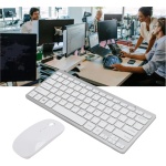 Vikye Combo de Teclado y Ratón Inalámbricos, Teclado de 78 Teclas, Ratón Ergonómico Ajustable de 3 dpi, Receptor USB de 2,4 GHz para Escritorio, PC, Tableta (Blanco Plateado) - Imagen 3