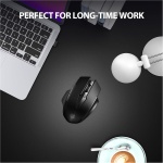 INPHIC - Ratón inalámbrico ergonómico Recargable de 2,4 G, con nanorreceptor USB para Ordenador portátil, de sobremesa, MacBook, 6 Teclas, Negro - Imagen 8