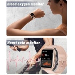 GRV Smartwatch, Pulsera Actividad Inteligente IP68 Impermeable Reloj Inteligente Mujer Hombre con Pulsómetro Monitor de Sueño Podómetro Notificación de Mensajes Reloj Deportivo (Rosa) - Imagen 3
