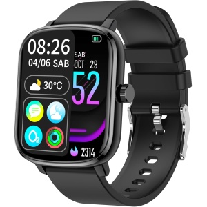 Popglory Smartwatch 110+ Deportes, Reloj Inteligente Mujer Hombre con Pulsómetro Podómetro Monitor de Presión Arterial Ritmo Cardíaco Sueño DIY Esfera, Pulsera Actividad para Android iOS