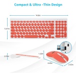 LeadsaiL KF29 Juego de teclado y mouse inalámbricos, ratón USB inalámbrico y teclado compacto para computadora, QWERTY UK Layout para laptop HP/Lenovo y Mac-Coral - Imagen 6