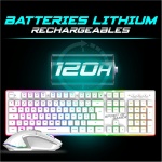 SPIRIT OF GAMER x MK600 | Pack Teclado Ratón Inalámbrico Gamer Blanco Recargable RGB | Diseño QWERTZ Alemán Retroiluminado | Gaming Keyboard Semi Mecánico | Wireless Mouse 4800 DPI | PS4/PS5, PC, Xbox - Imagen 5