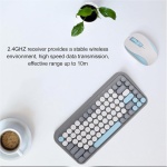 Combo de Teclado y Mouse Inalámbricos, Conectividad 2.4G y Bluetooth, Teclado Inalámbrico de 84 Teclas y Mouse Ergonómico para Computadora, Computadora de Escritorio, PC y - Imagen 3