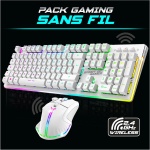 SPIRIT OF GAMER x MK600 | Pack Teclado Ratón Inalámbrico Gamer Blanco Recargable RGB | Diseño QWERTZ Alemán Retroiluminado | Gaming Keyboard Semi Mecánico | Wireless Mouse 4800 DPI | PS4/PS5, PC, Xbox - Imagen 2