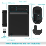 Combo de Teclado Numérico y Raton Inalámbrico 2.4G con 3 DPI Ajustables 800/1200/1600, Raton y Teclado Numérico USB Portátil para Computadora Portátil, PC de Escritorio y Notebook,con UN Receptor USB - Imagen 7