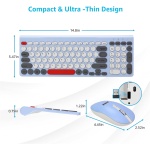 LeadsaiL KF29 Juego de teclado y mouse inalámbricos, ratón USB inalámbrico y teclado compacto para computadora, QWERTY UK Layout para laptop HP/Lenovo y Mac-Colorful - Imagen 6