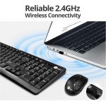 Siig JK-WR0T12-S1 Teclado inalámbrico de 102 Teclas de tamaño estándar con ratón óptico inalámbrico de 3 Botones - Imagen 3