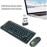 Juego Combinado de Teclado y RatóN, CombinacióN de Teclado y RatóN InaláMbrico Retro Hermosas Fundas ExtraíBles para Llaves de Oficina para Juegos en Casa (Verde) - Imagen 2