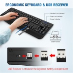 Loigys - Juego de teclado y ratón inalámbrico (2,4 GHz, con reposamuñecas y ratón óptico inalámbrico para Windows, Mac OS PC/ordenadores de sobremesa, ordenador portátil - Imagen 2