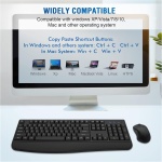 Loigys - Juego de teclado y ratón inalámbrico (2,4 GHz, con reposamuñecas y ratón óptico inalámbrico para Windows, Mac OS PC/ordenadores de sobremesa, ordenador portátil - Imagen 7