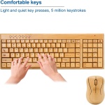 Annadue Dispositivos de Control Informático de Madera de bambú, Dispositivos Inalámbricos Informáticos de 2,4 GHz con Receptor USB, Combinación de Teclado y Ratón Inalámbricos (Ratón) - Imagen 3