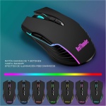 RedThunder K10 Teclado Gaming Mecánico lnalámbrico,Retroiluminación LED,Batería Recargable de 3800 mAh, Anti-ghosting+Ratón 7D 3200DPI,Disposición ES,para PC/PS5/Xbox-Negro - Imagen 5