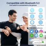 Smartwatch Hombre Reloj Inteligente con Llamadas - 1.43" Redondo AMOLED Pulsera de Actividad Pulsometro Tensión Arterial Sueño Podometro Deportivo Smart Watch Men IP68 Impermeable para Android iPhone - Imagen 7