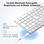 iClever Teclado Bluetooth BK10, Inalámbrico QWERTY Español Teclado Multi Dispositivo Recargable Diseño Ergonómico Tamaño Completo Conexión Estable Teclado para Mac/iPad/iOS/Android/Windows 8/10/11 - Imagen 3