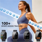 Reloj Inteligente Hombre Mujer, 1.96" Smartwatch con Llamadas Bluetooth, Smart Watch Pulsómetro/Monitor de Sueño/Podómetro, 110+ Modos Deportivos Impermeable IP68 Pulsera Actividad para Android iOS - Imagen 5
