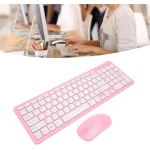 Cuifati Combo de Ratón y Teclado Inalámbrico, Teclado de Oficina de 96 Teclas Ligero, Combo de Ratón Ergonómico, para Ordenador Portátil Doméstico Mac PC (Rosa) - Imagen 2