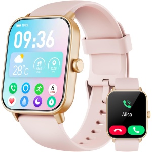 Reloj Inteligente Mujer con Llamadas Bluetooth y Voz de Alexa,1.8" Smartwatch Mujer Hombre con Pulsómetro, SpO2, Sueño, Modo de Ejercicio 100+, Reloj Deportivo Mujer Impermeable IP68 para Android iOS