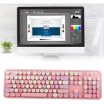 GMLGWW Teclado y ratón inalámbricos, combinación de Teclado y ratón 2.4ghz, con un Teclado Lindo en el Escritorio de la Oficina de hasta 1600 dpi, Adecuado para computadoras portátiles de PC (Rosa) - Imagen 9