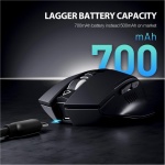 INPHIC - Ratón inalámbrico ergonómico Recargable de 2,4 G, con nanorreceptor USB para Ordenador portátil, de sobremesa, MacBook, 6 Teclas, Negro - Imagen 2